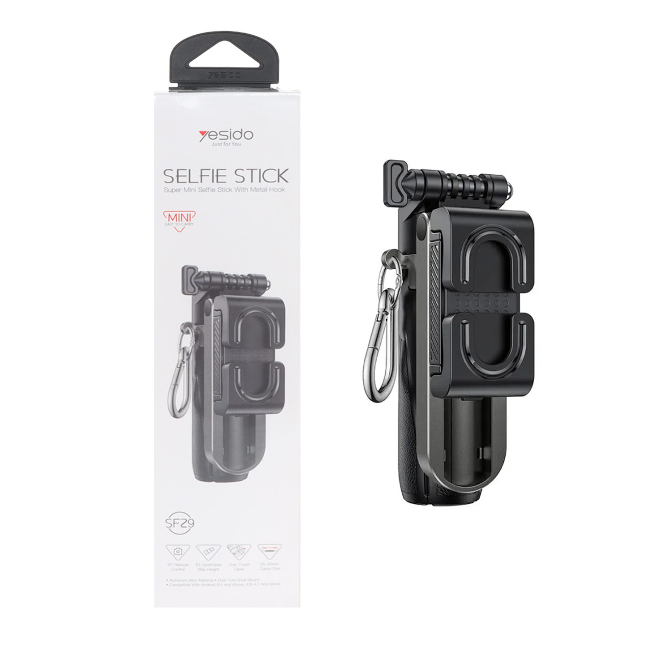 سه پایه و مونوپاد Yesido مدل SF29 ریموت دار با ارتفاع 43 سانتی و چرخش 360 - مشکی